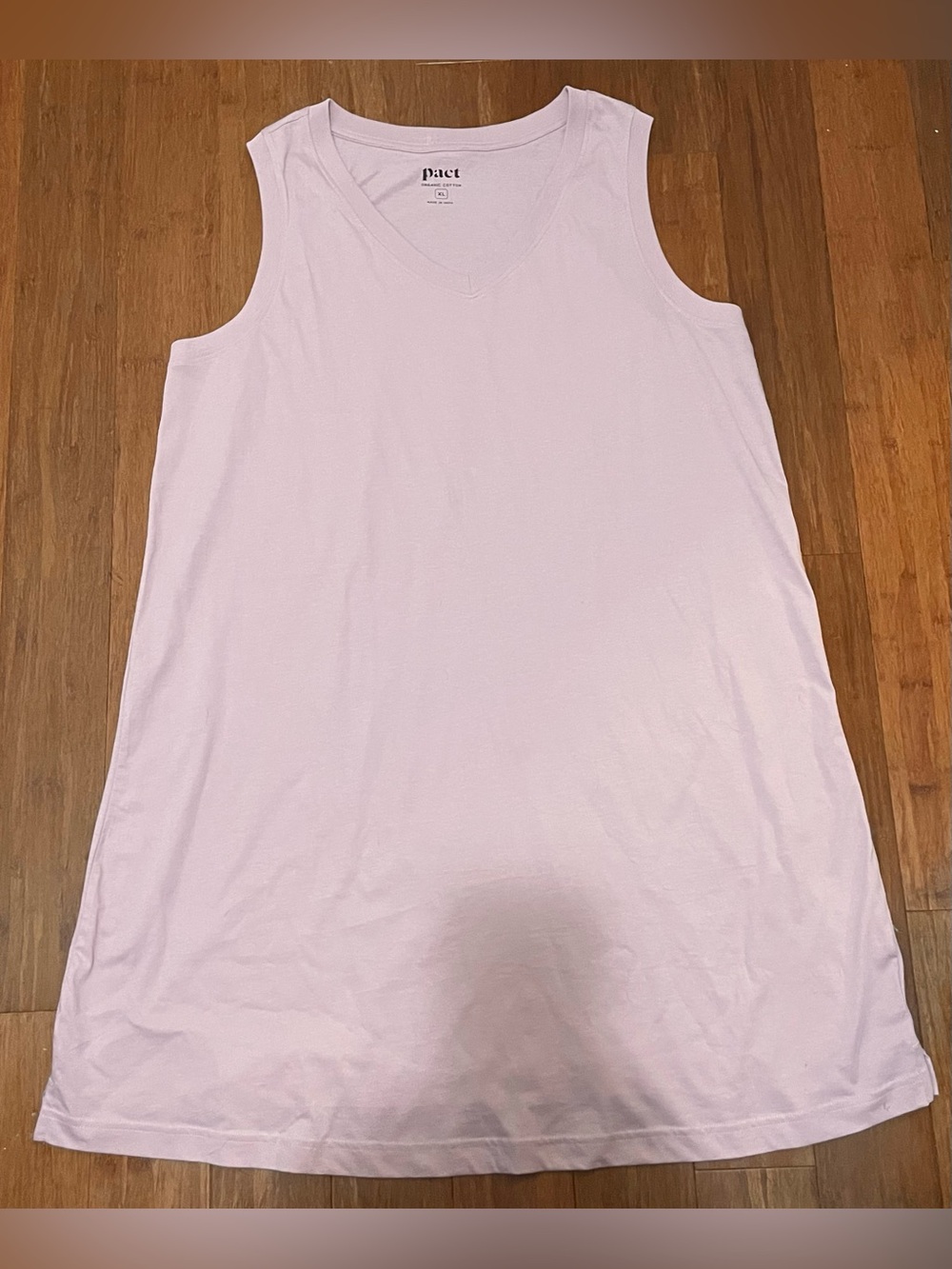 Pact Sleeveless V-Neck Tank Dress in Light Pink